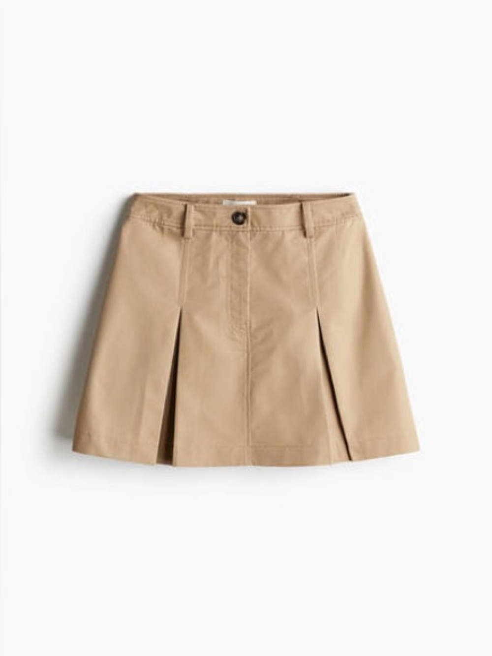 H&M Pleated Twill Skirt | Size 10 | Beige